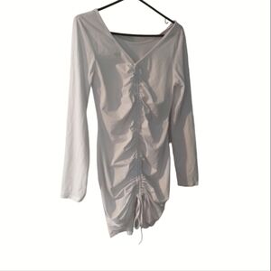 White cocktail Dress with ruffles